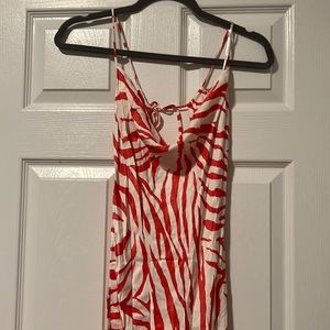 Pink white zebra dress with back details